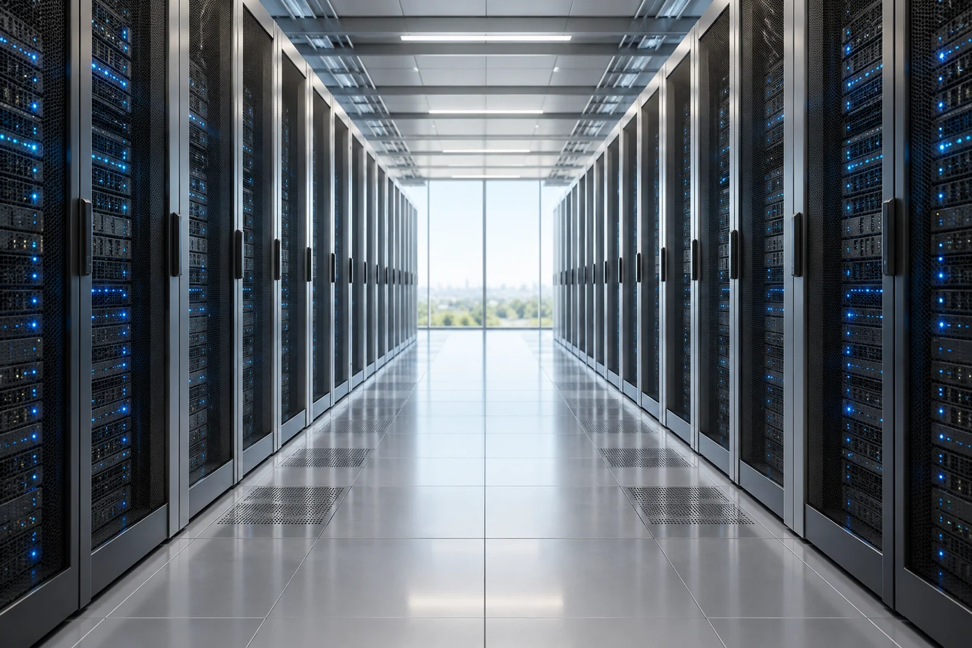 Illustration moderner Servertechnik als Hintergrund der Website-Verwaltung